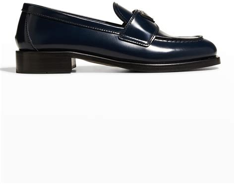 prada calfskin logo flat loafers|Prada loafers for women.